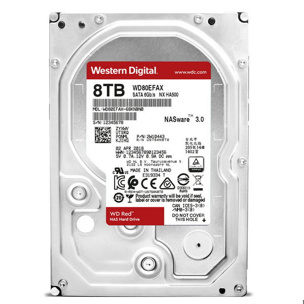 HDD WD Red NAS 3.5'' 8TB SATA III 6Gb/s 5400RPM 256Mb (WD80EFAX)