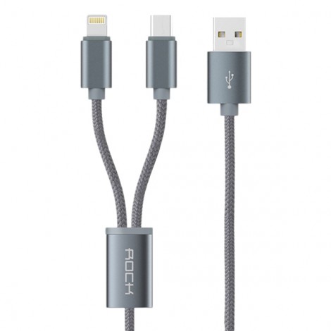 Cable Rock dây dù 2 cổng Lightning / Micro USB
